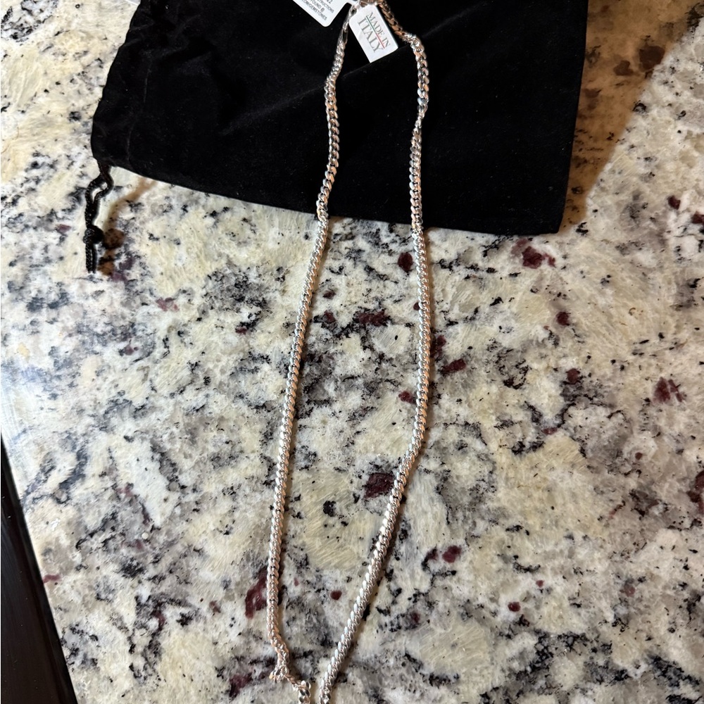 Cuban Link 22" Chain Necklace in Sterling Silver 3.5 mm